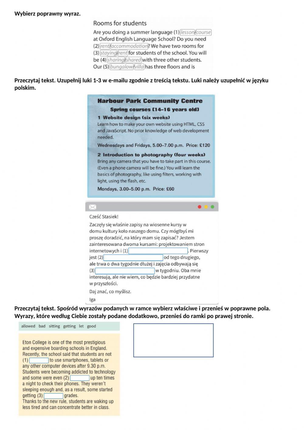 Reading and listening