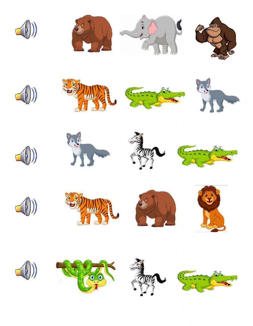 Wild animals vo Free Interactive Worksheets 475043