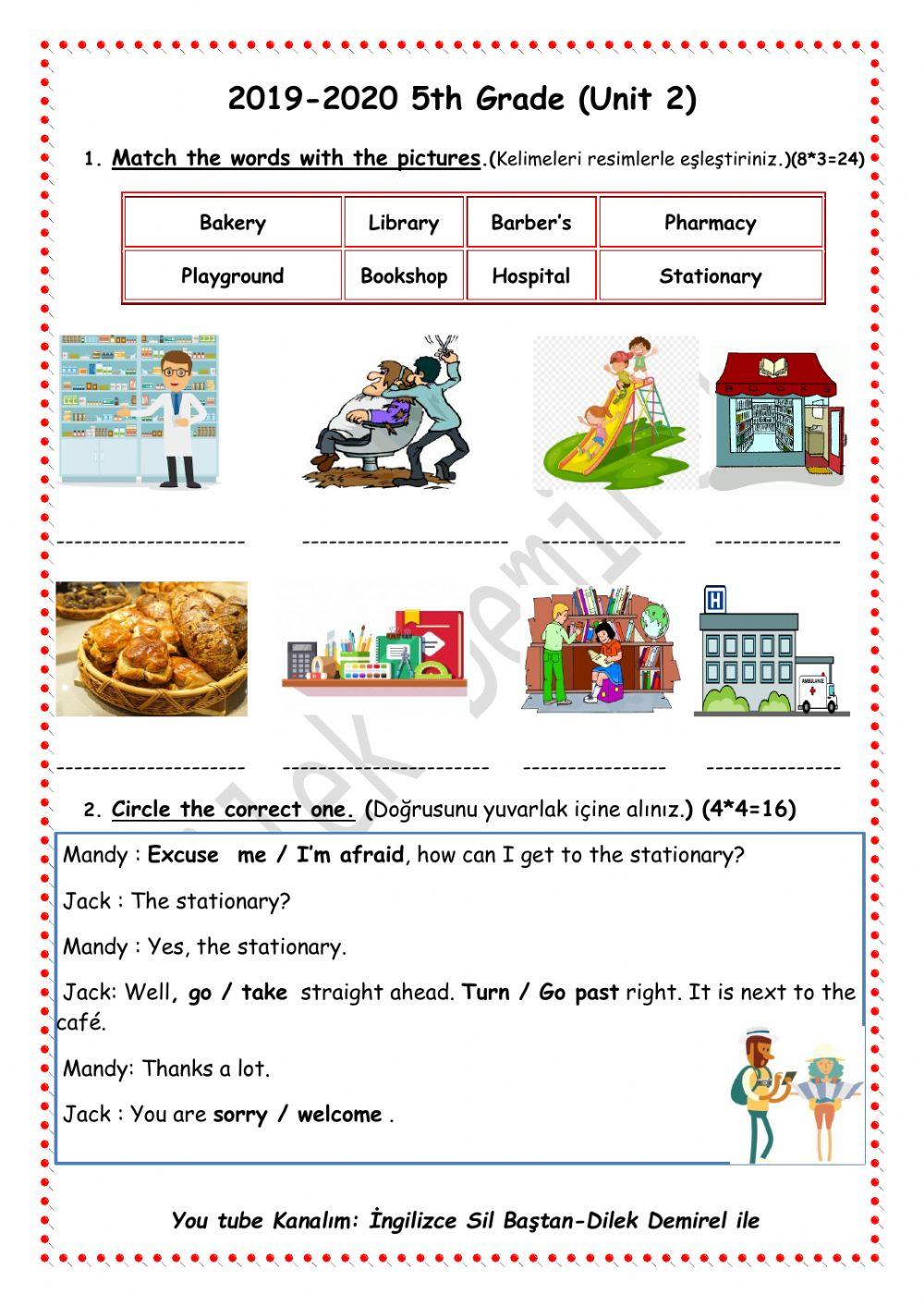 5th Grade Unit 2 Worksheet