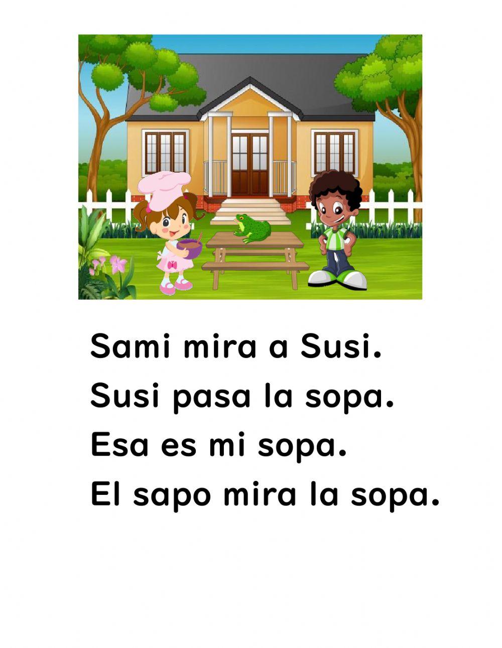 Ficha de lectura -fonema s worksheet | Live Worksheets