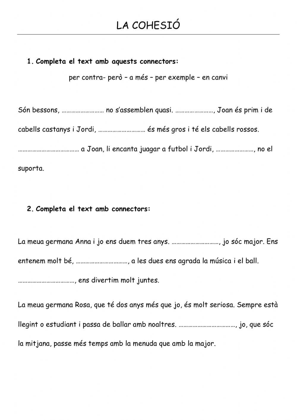 Cohesió 6é primària