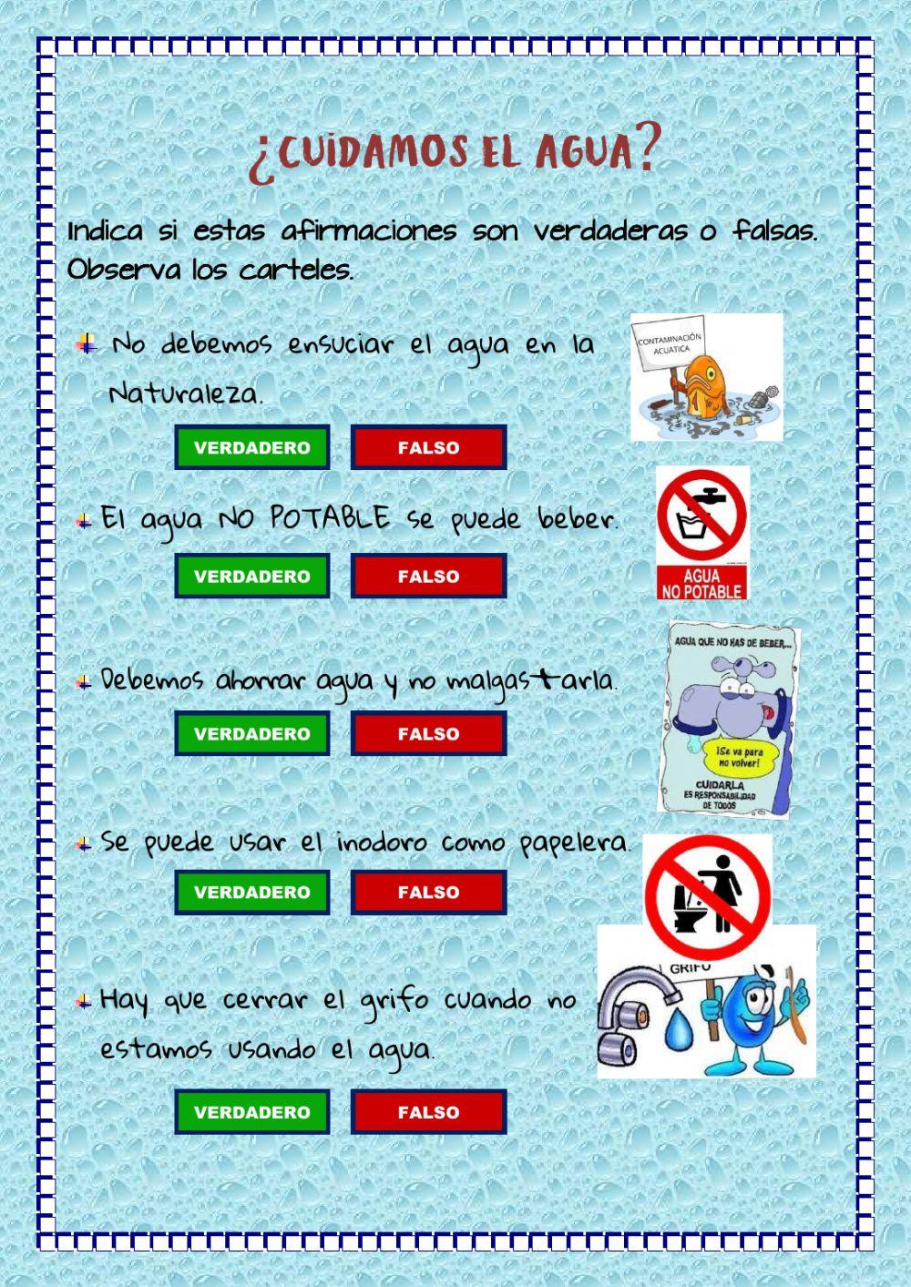 El agua y seres vivos y no vivos