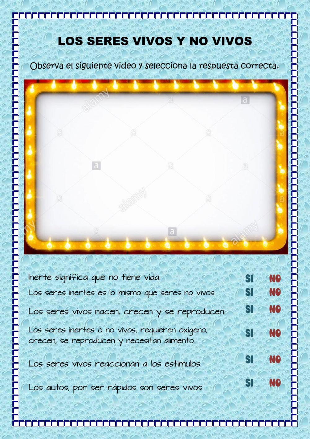 El agua y seres vivos y no vivos