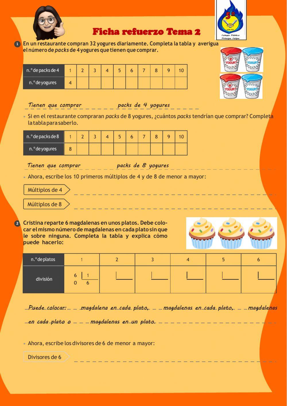 Múltiplos y divisores
