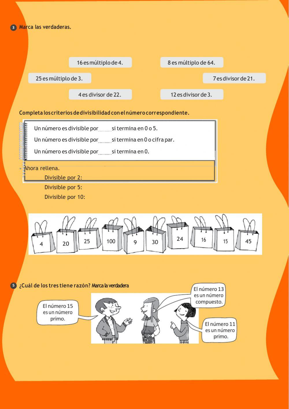 Múltiplos y divisores