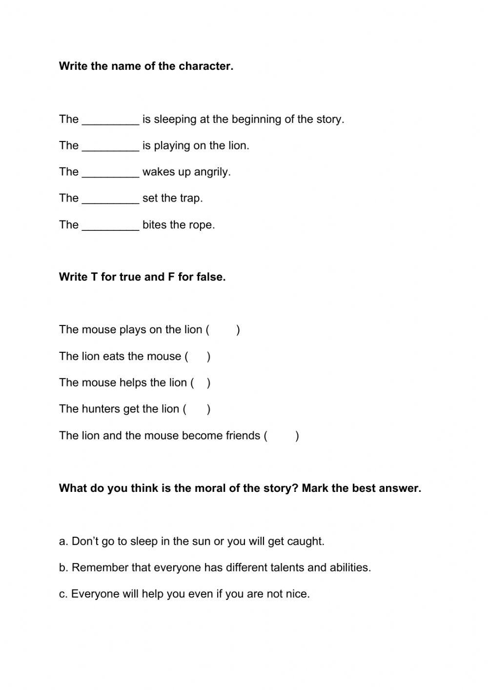 The lion and the mouse