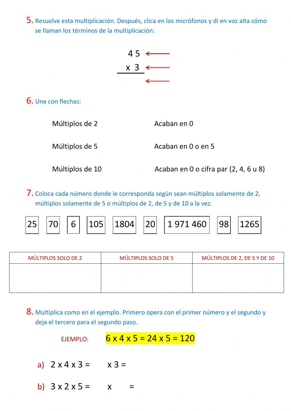 La multiplicación 1