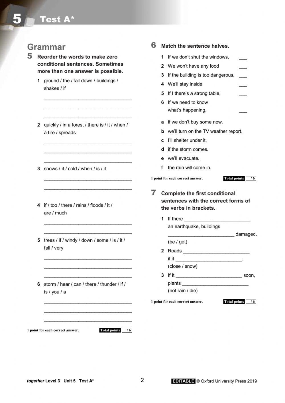 Conditionals 0,, emergency and ecology