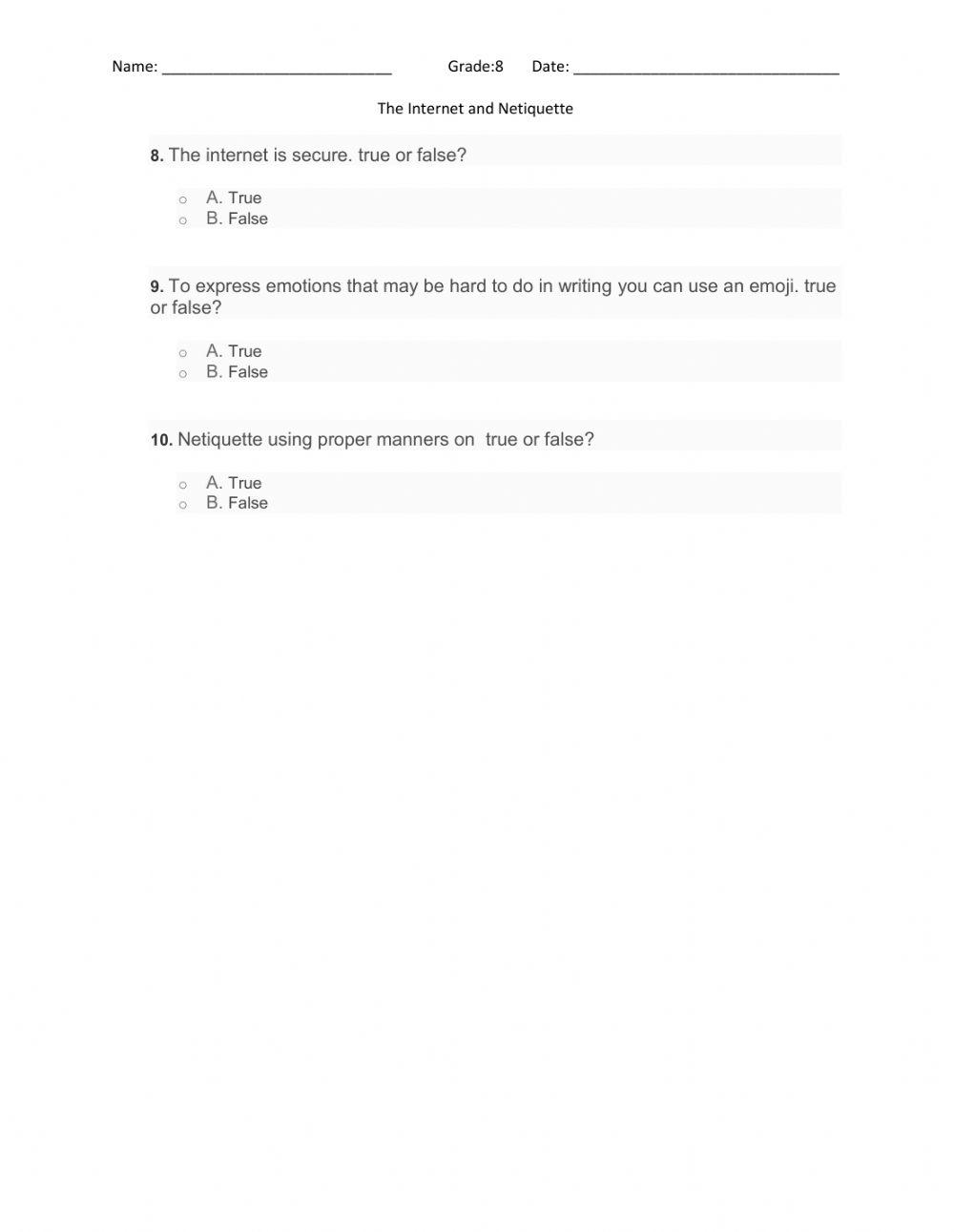 The Internet and Netiqutte