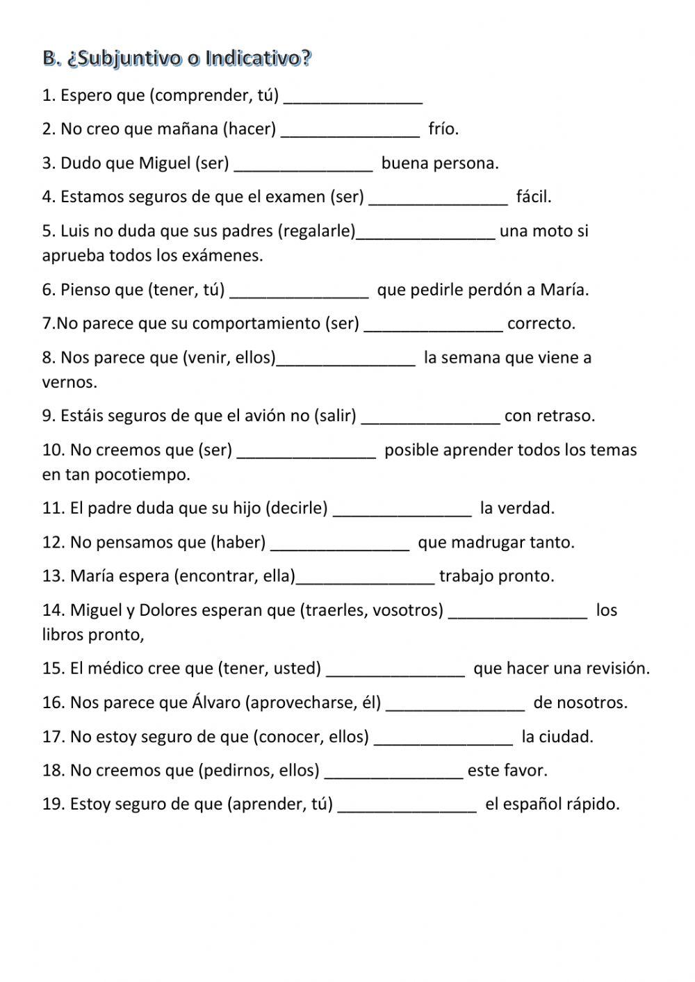 Presente de Subjuntivo