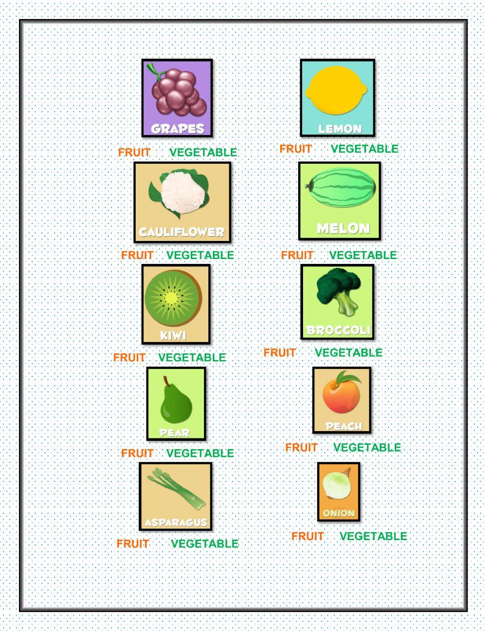 Fruits or vegetables