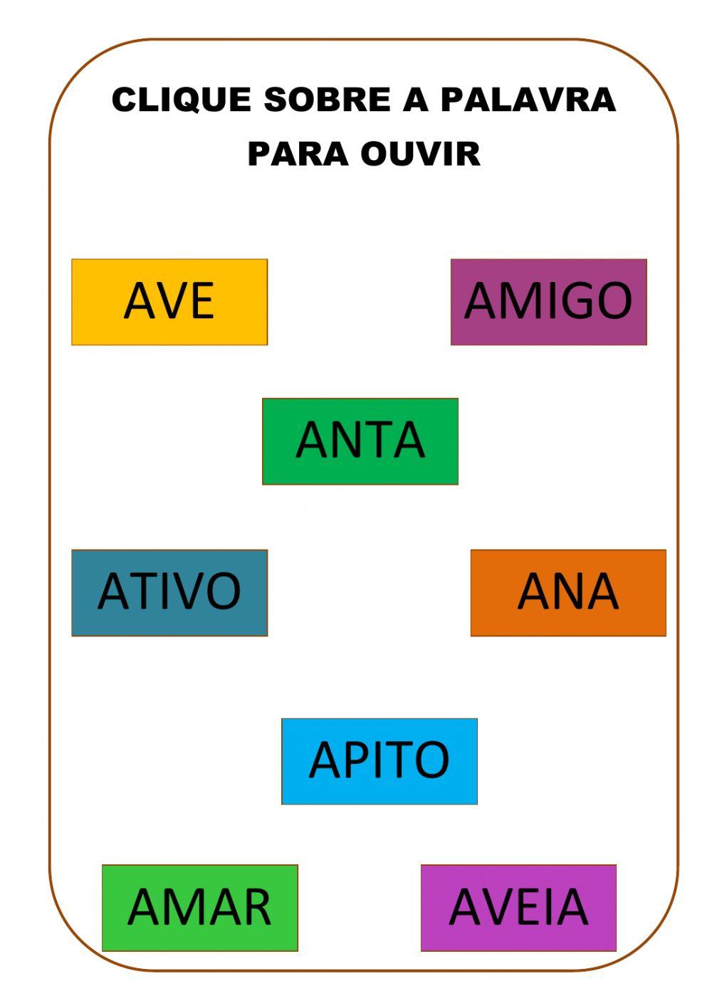 Ficha de leitura - letra a