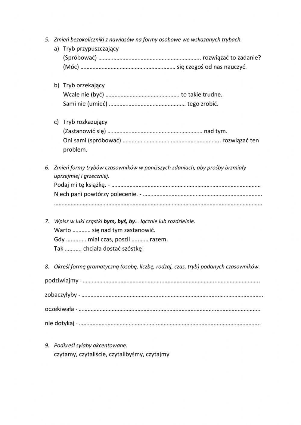 Czasownik Sprawdzian Klasa 5 Nowa Era Czasownik Klasa Online Exercise For Live Worksheets, 51% OFF
