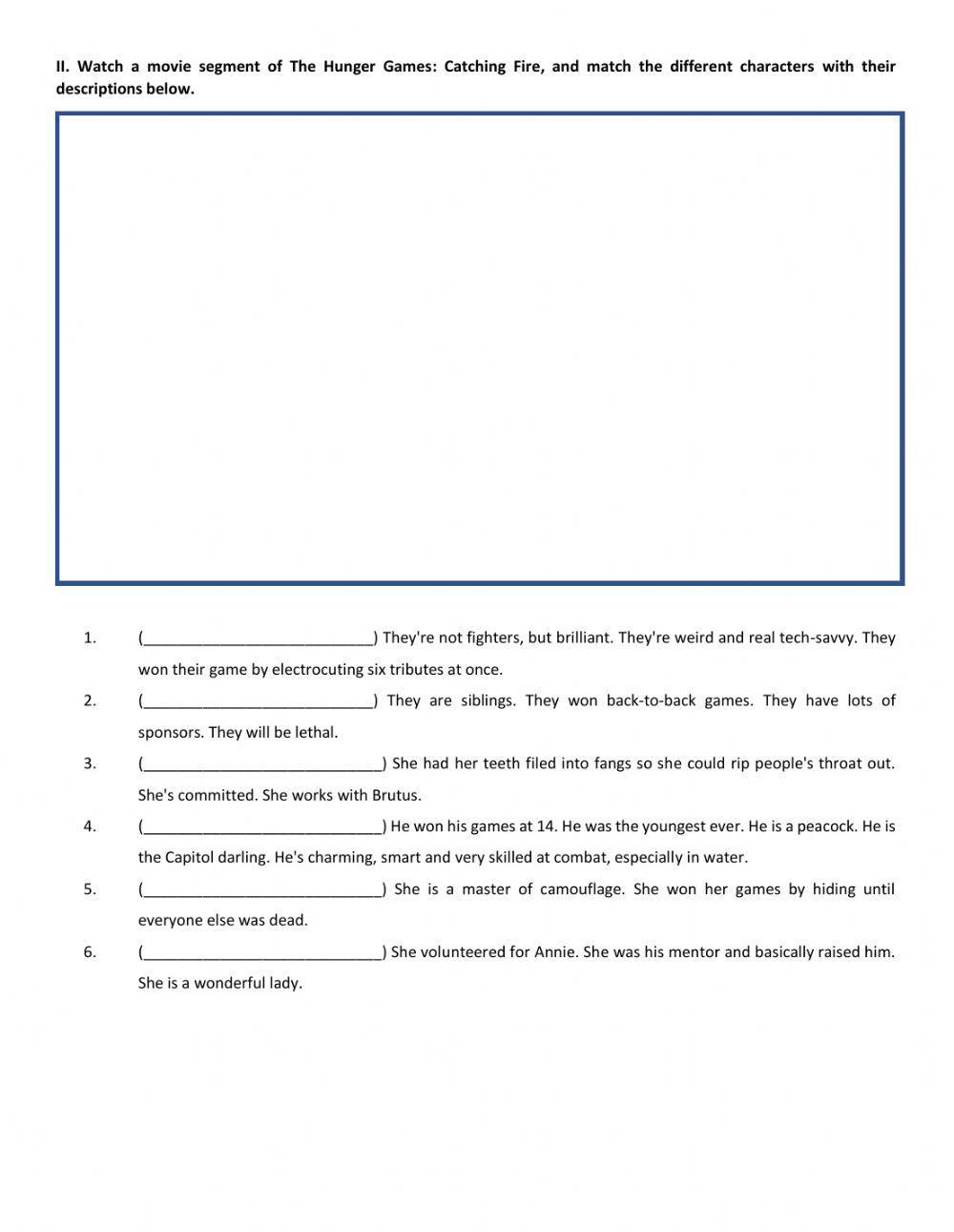 The Hunger Games (Relative Clauses)