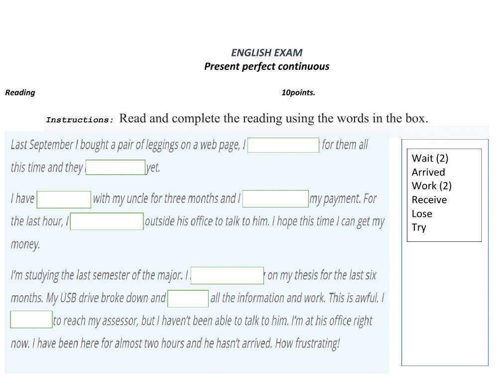 Present Perfect Continouos