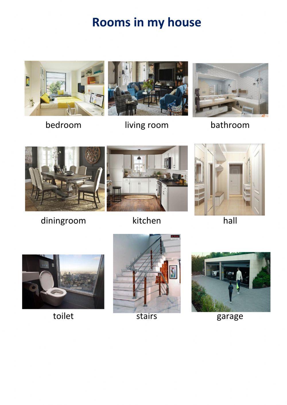 Rooms in the house - listen and repeat