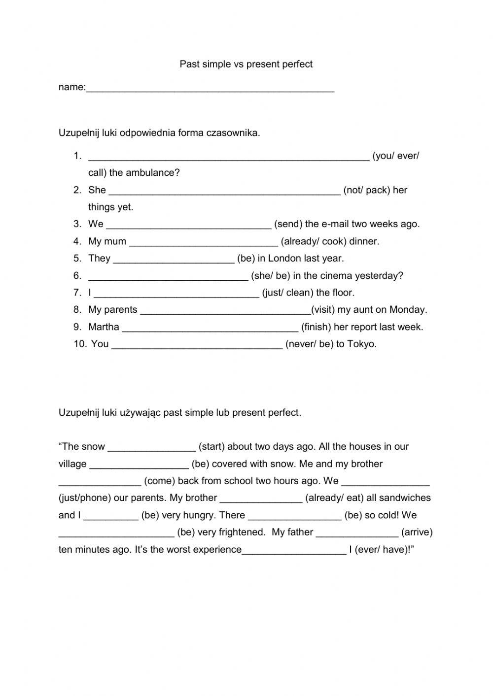 Past simple vs present perfect