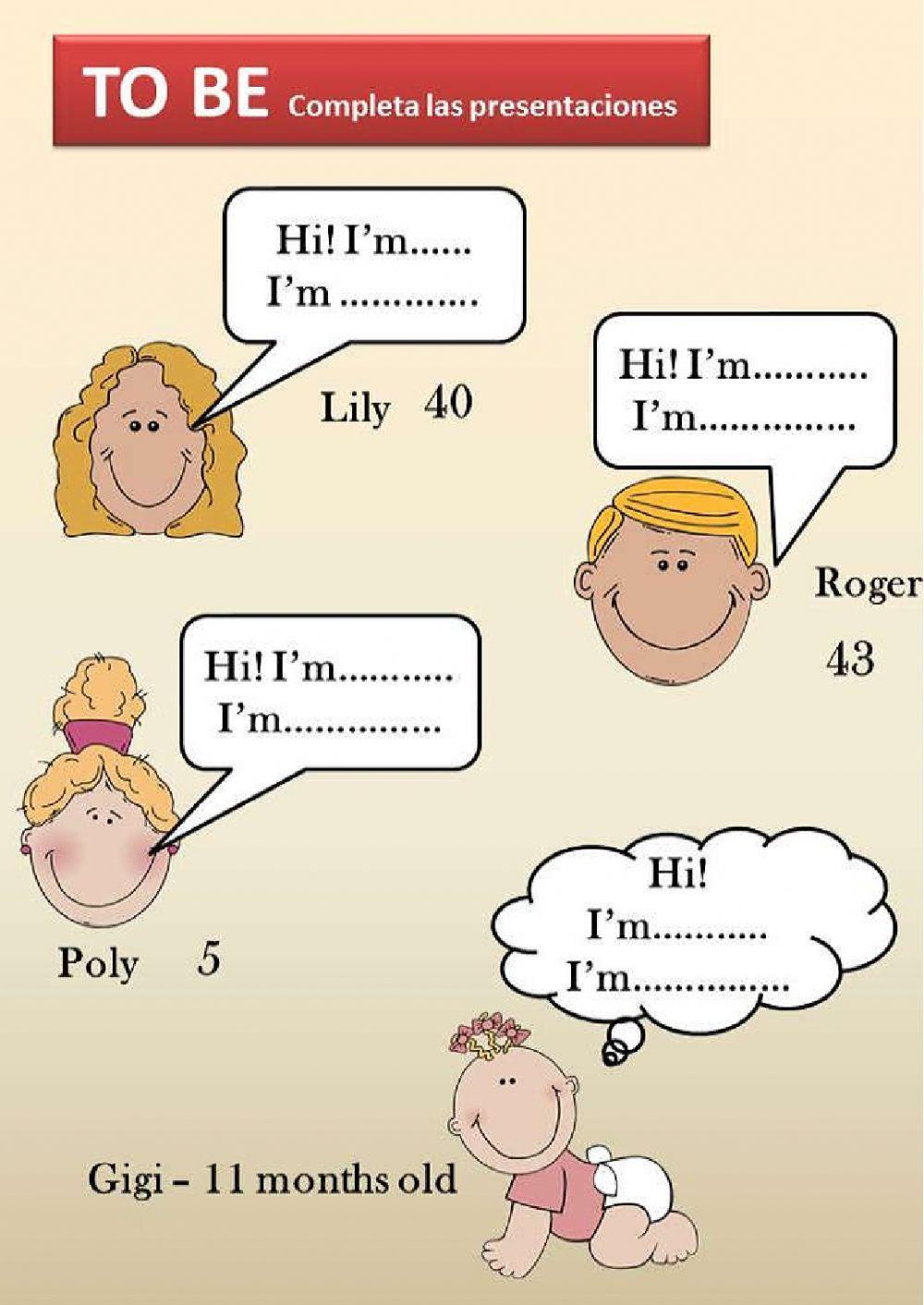 Verbo TO BE - Presentaciones - Edad