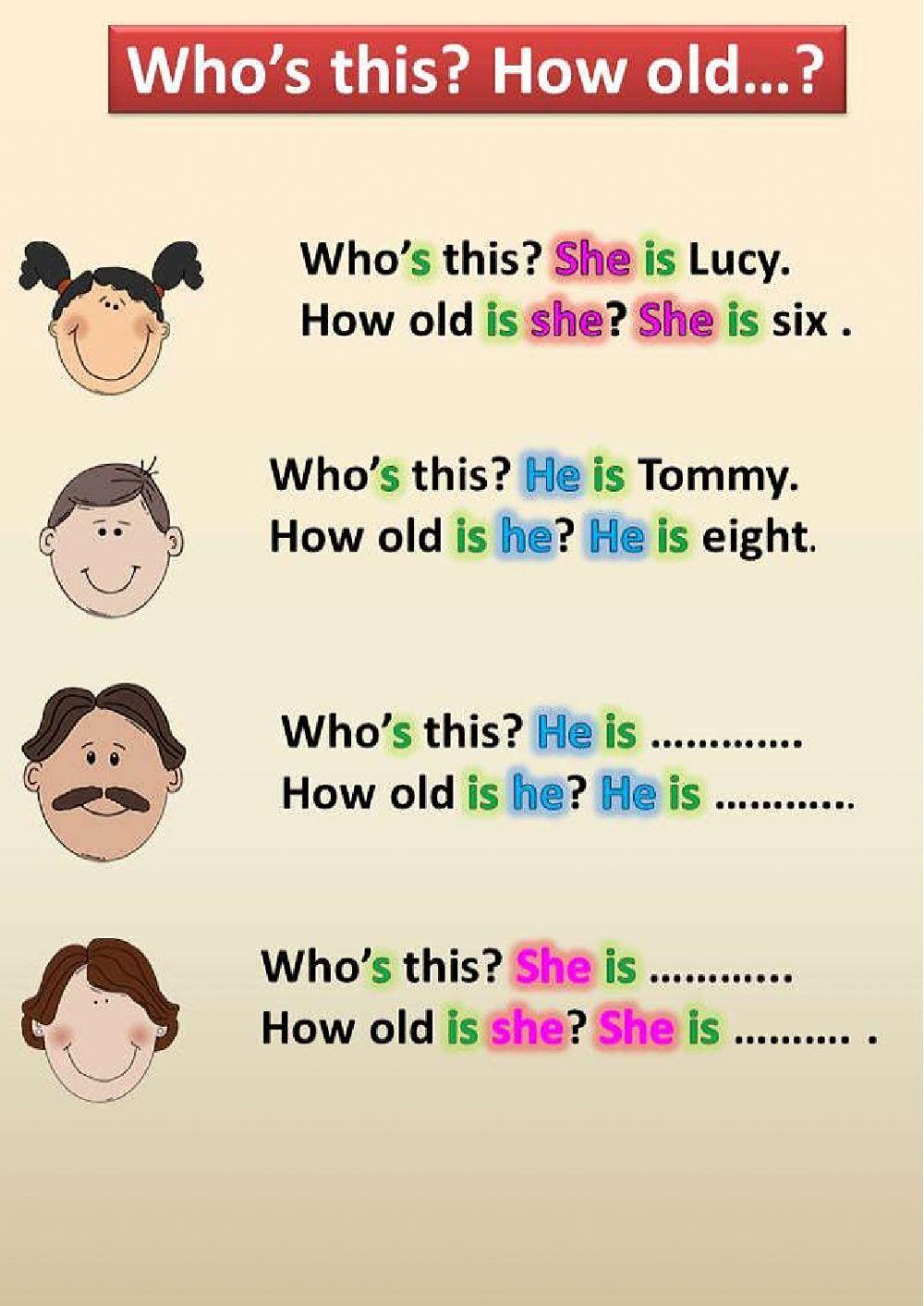 Verbo TO BE - Presentaciones - Edad