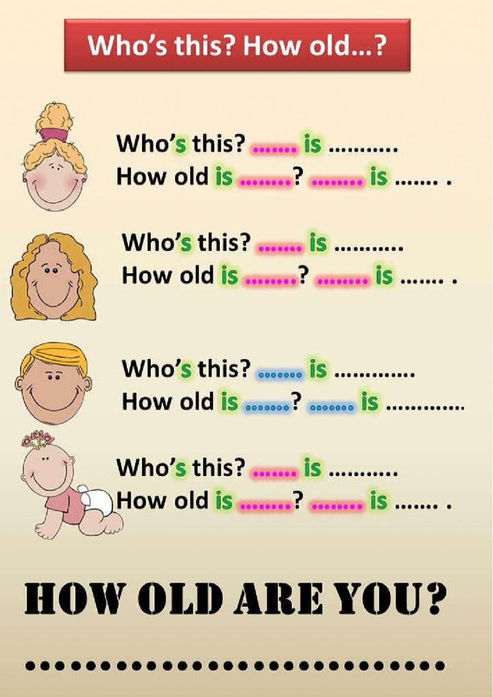 Verbo TO BE - Presentaciones - Edad