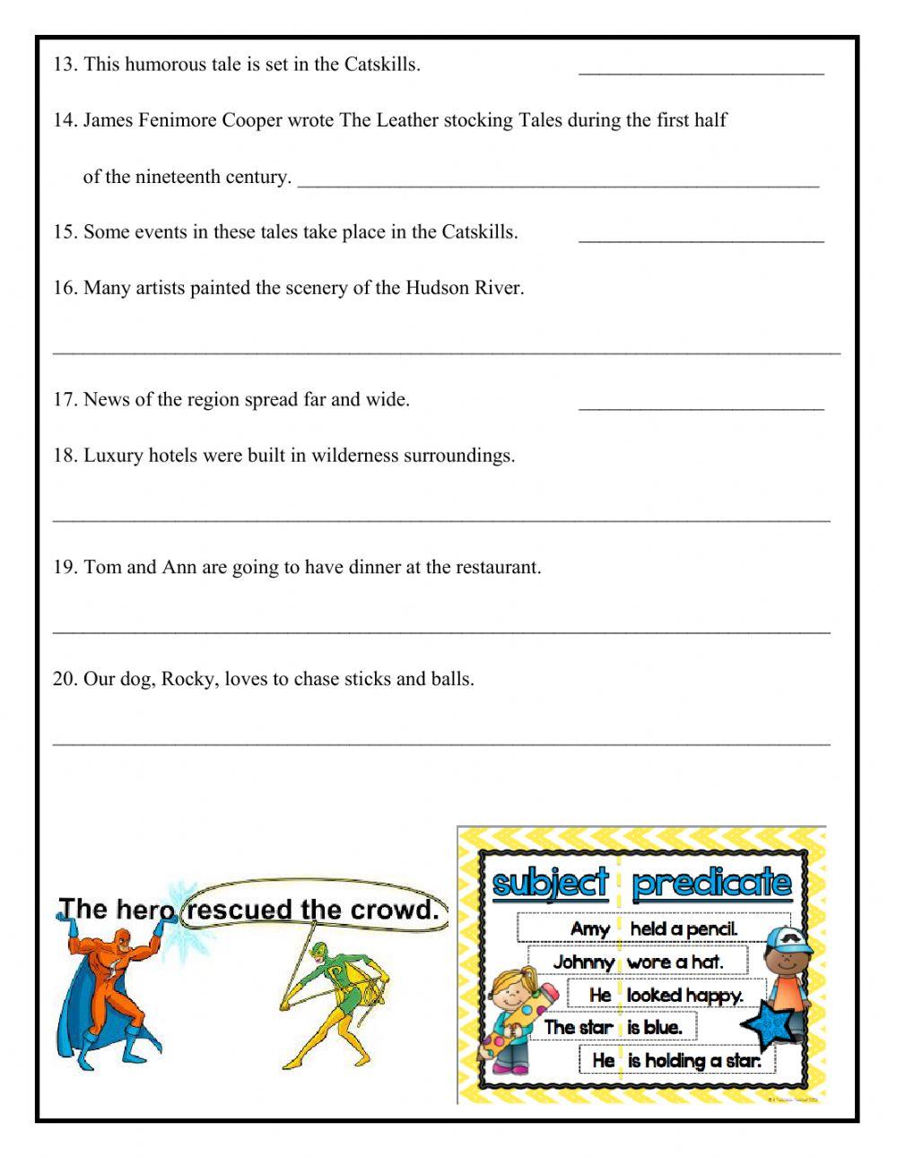 Complete Subject and Predicate Grades 4 and 5