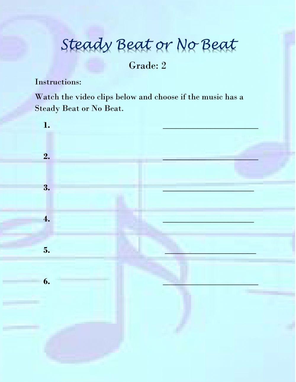 Steady Beat Grade 1 Online Exercise For Live Worksheets Steady Beat Grade 1 Online Exercise For Live Worksheets