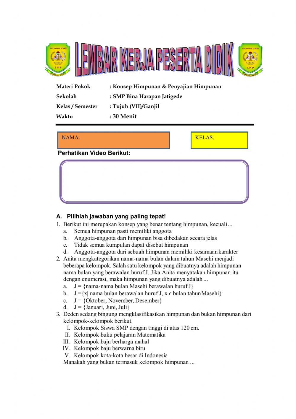 LKPD PELATIHAN HIMPUNAN