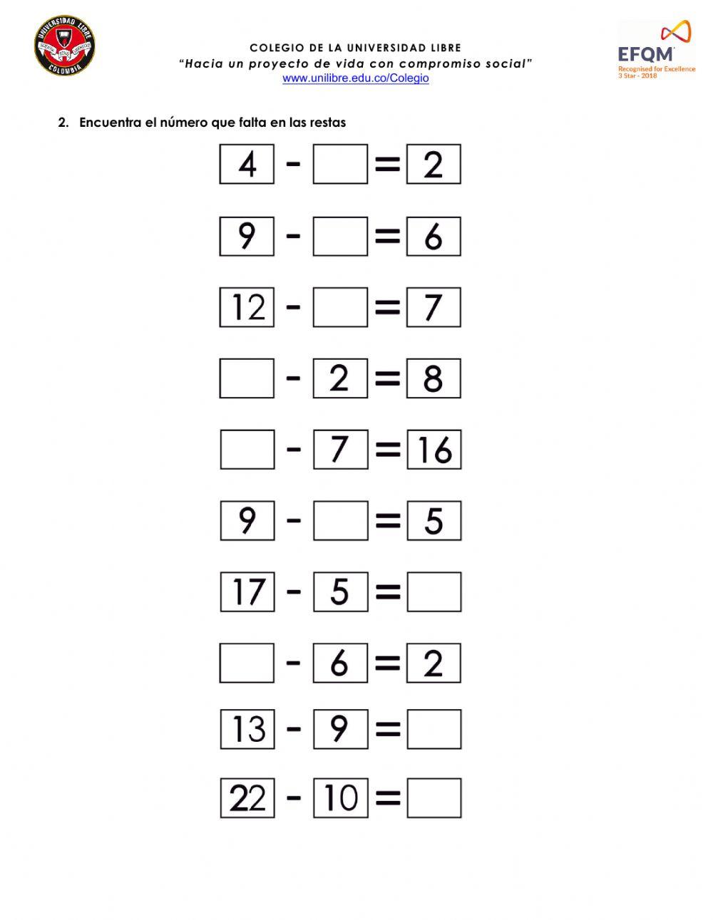 Repaso sumas y restas