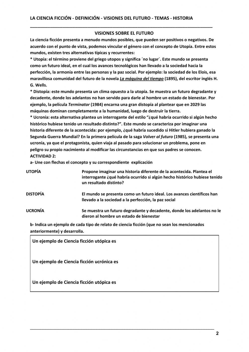 Ciencia ficción - características