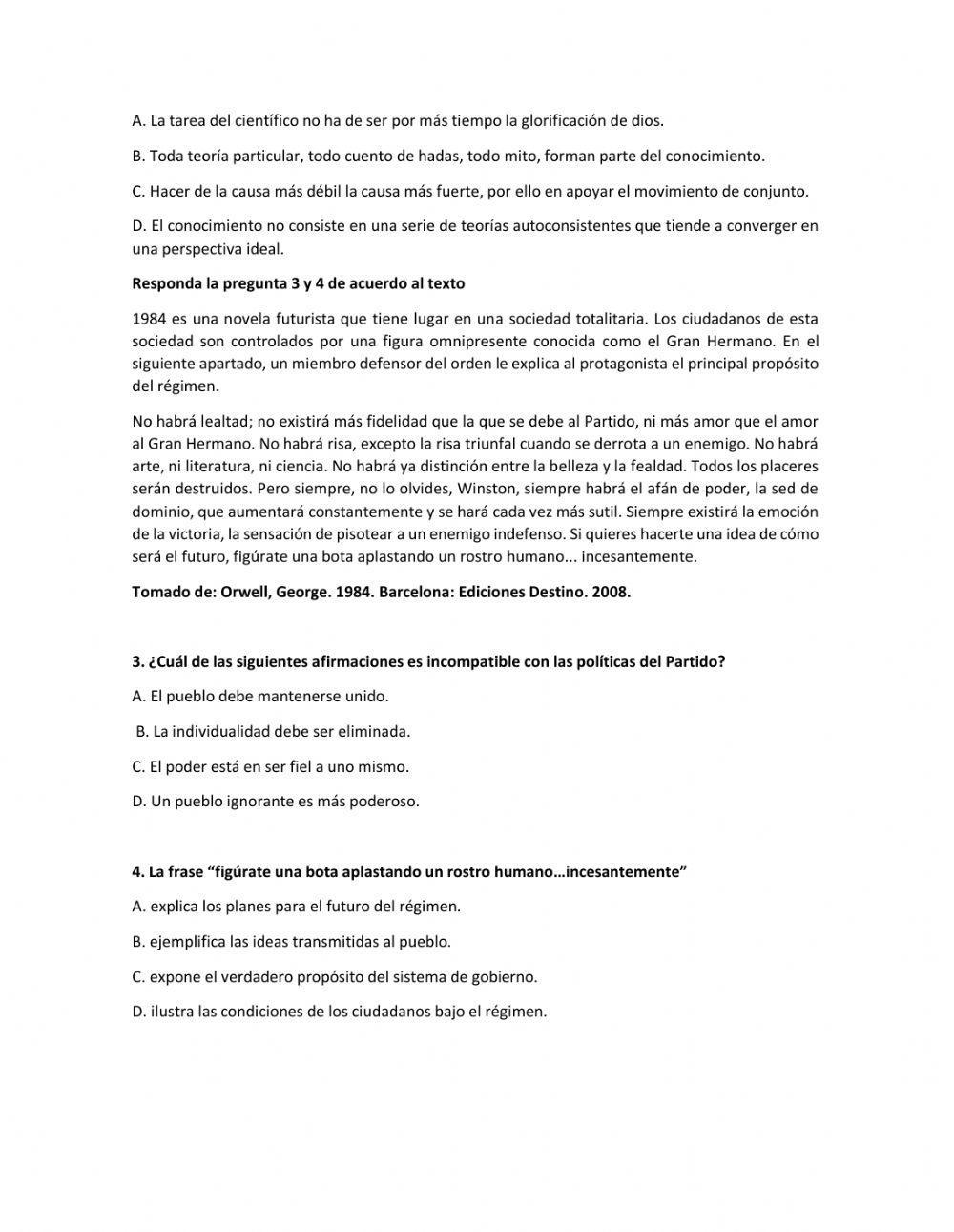 Prueba lectura crítica 6