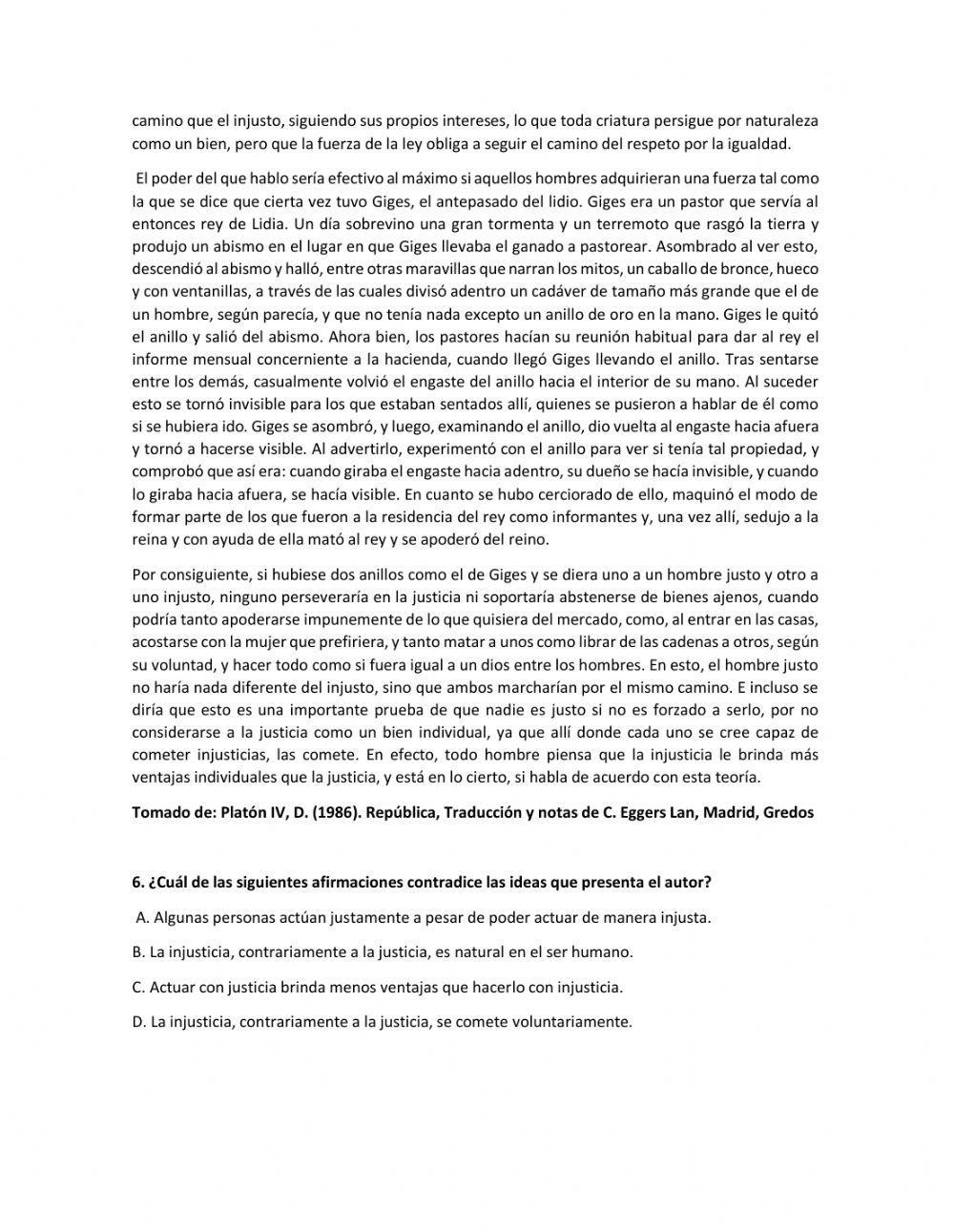 Prueba lectura crítica 6