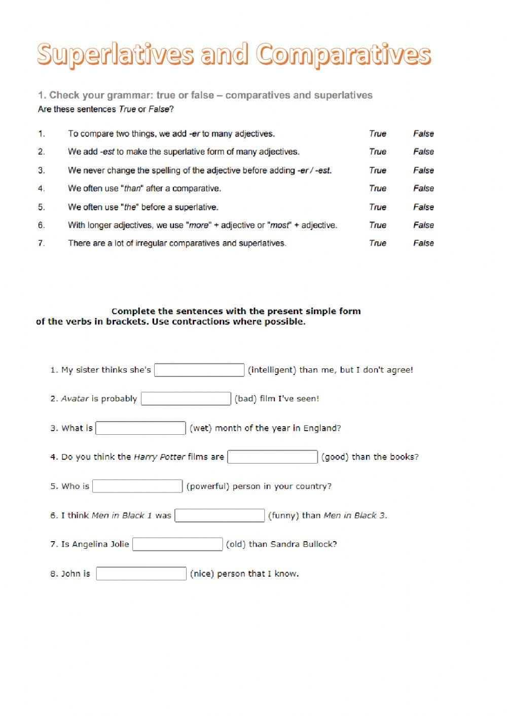 Comparatives ad superlatives