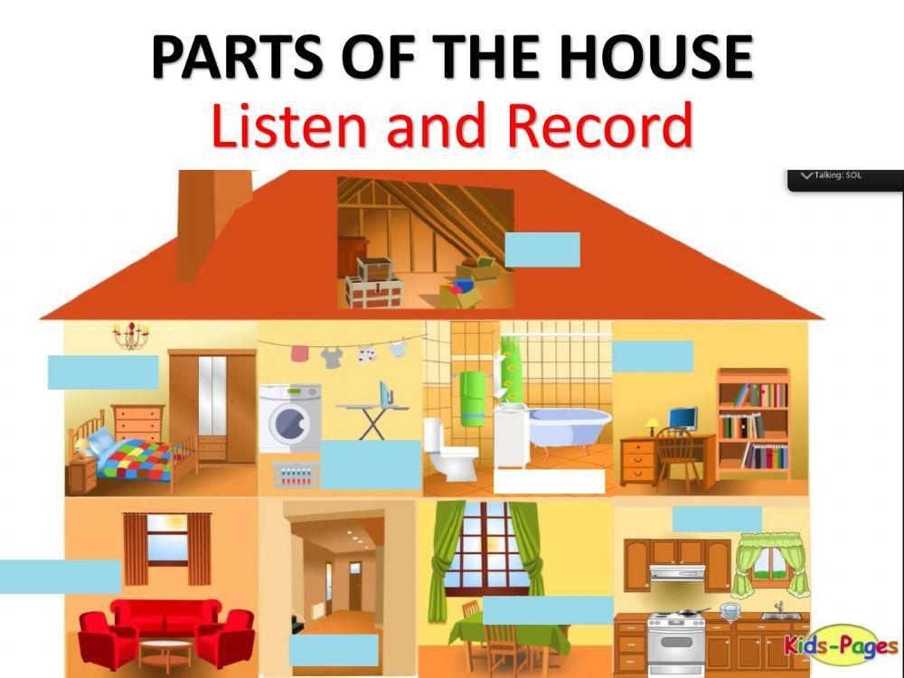 SPEAKING PARTS OF THE HOUSE worksheet Live Worksheets