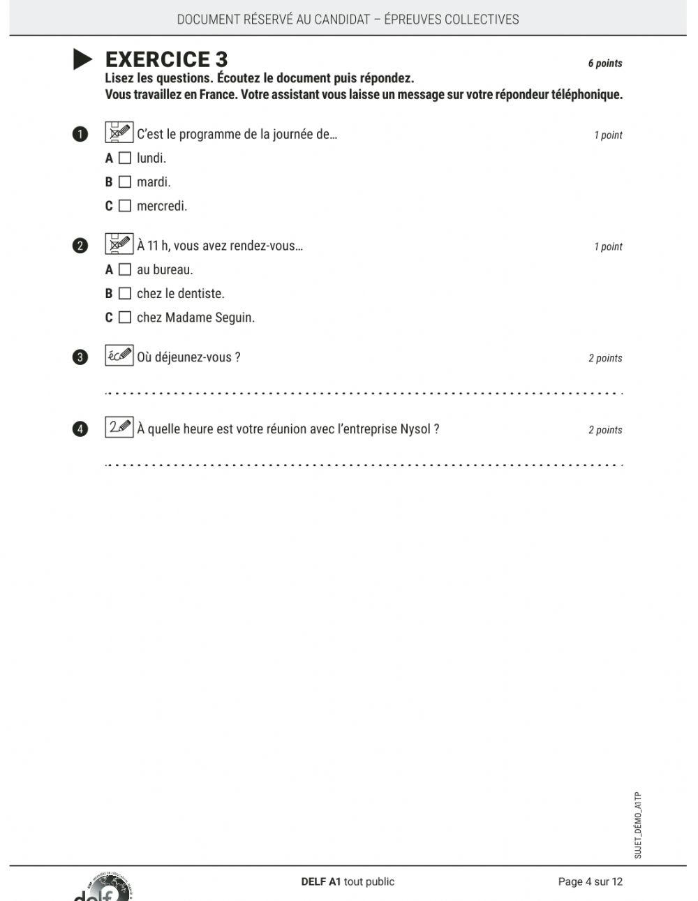 A1 - Compréhension orale et écrite