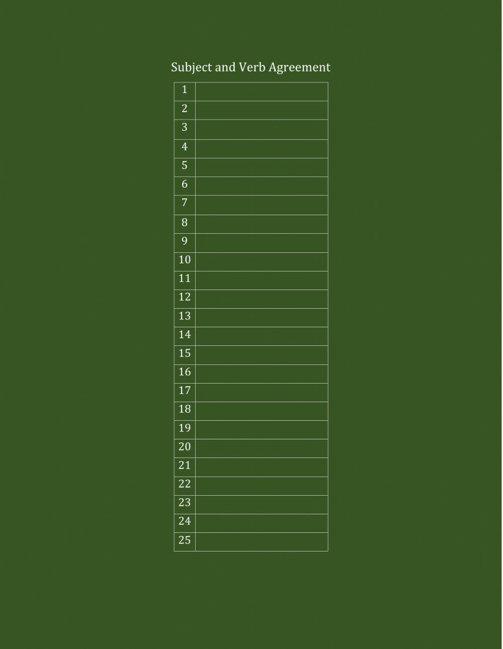 Subject and Verb Agreement