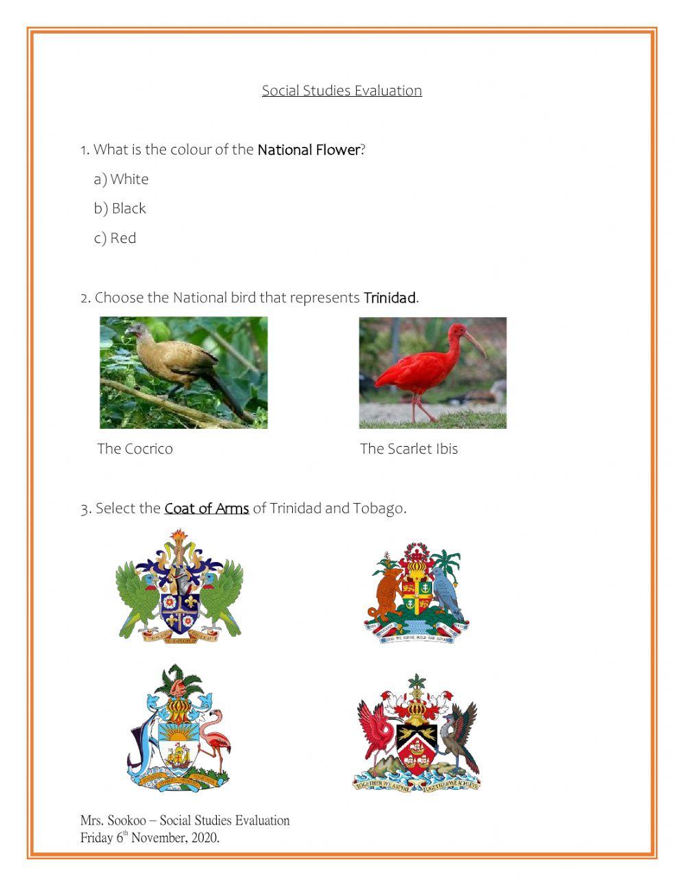 Social studies evaluation