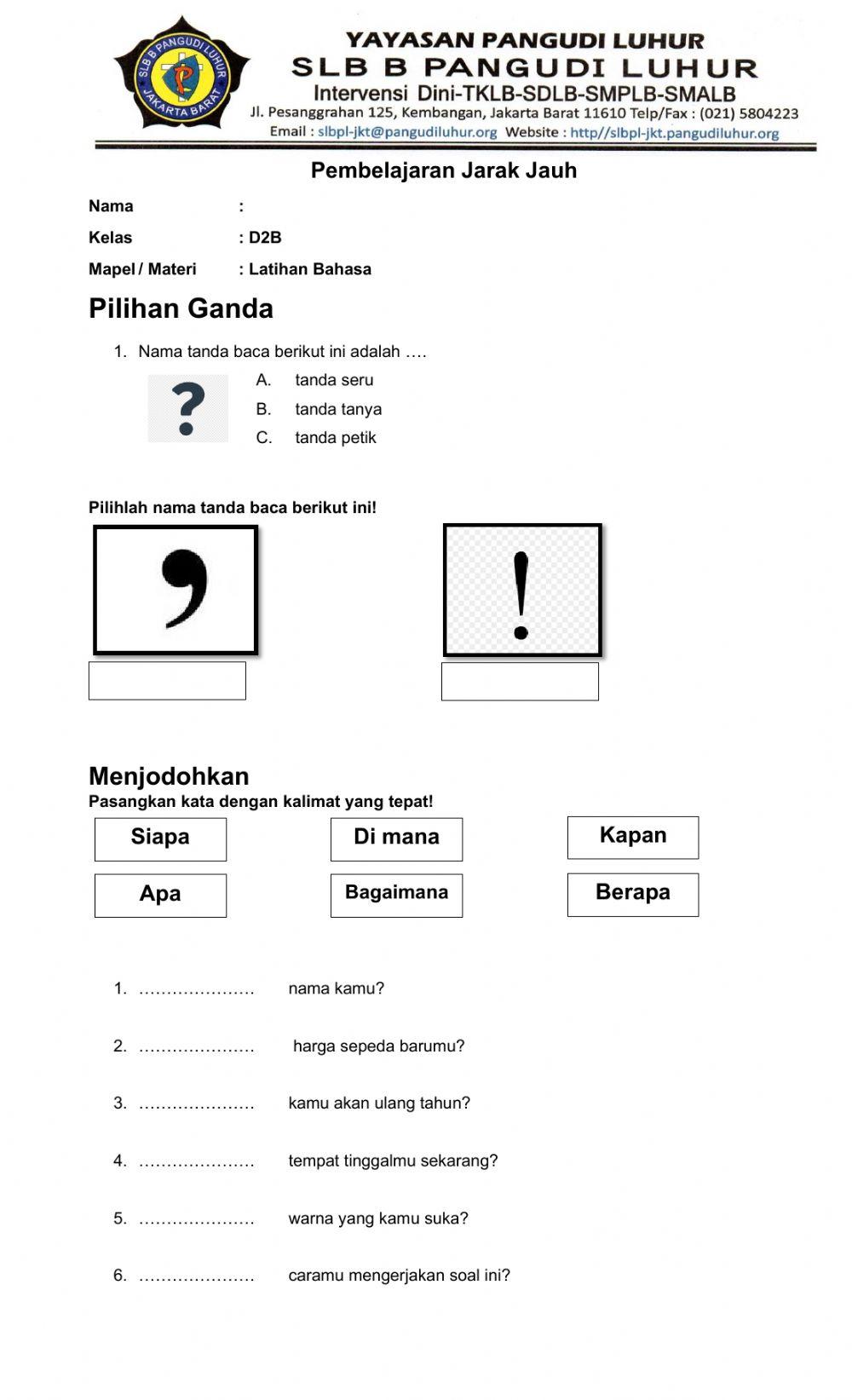 Latihan Bahasa Indonesia