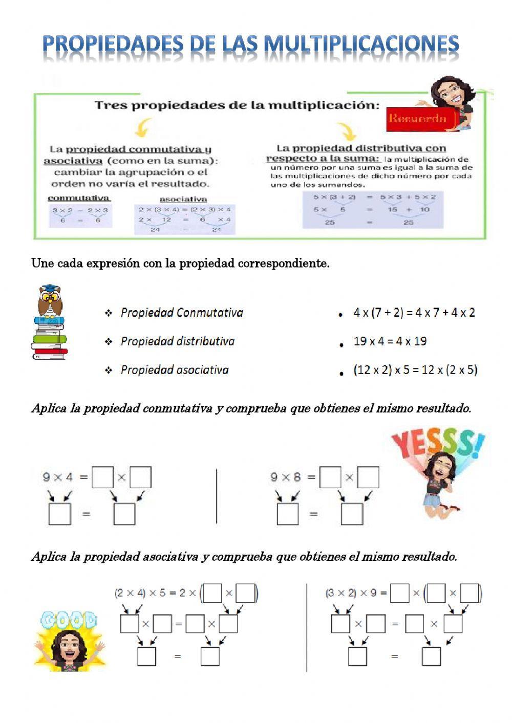 Propiedades de las multiplicaciones