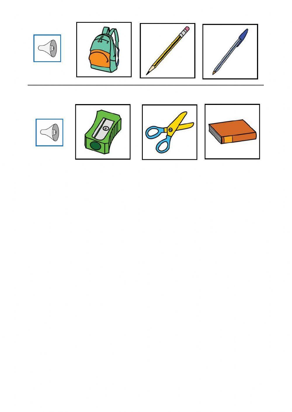 Vocabulario materiales escolares
