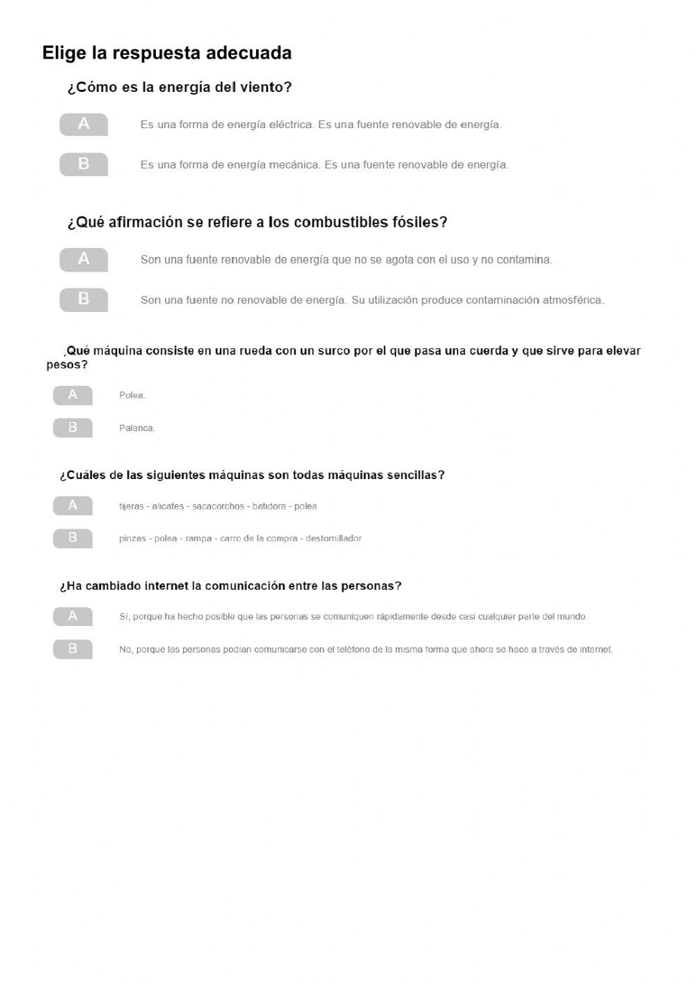 Las máquinas, los inventos y las fuentes de energía