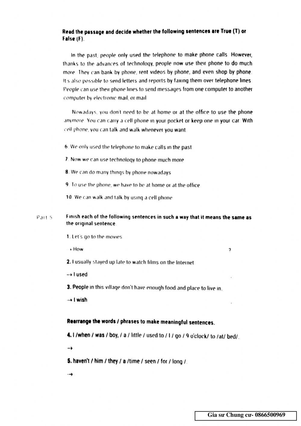 Lớp 9- 45p-2- Units 4,5