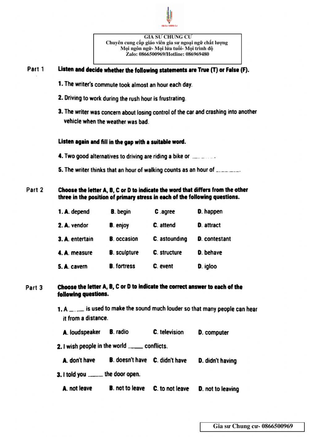 Lớp 9-45p-3-Unit 4,5