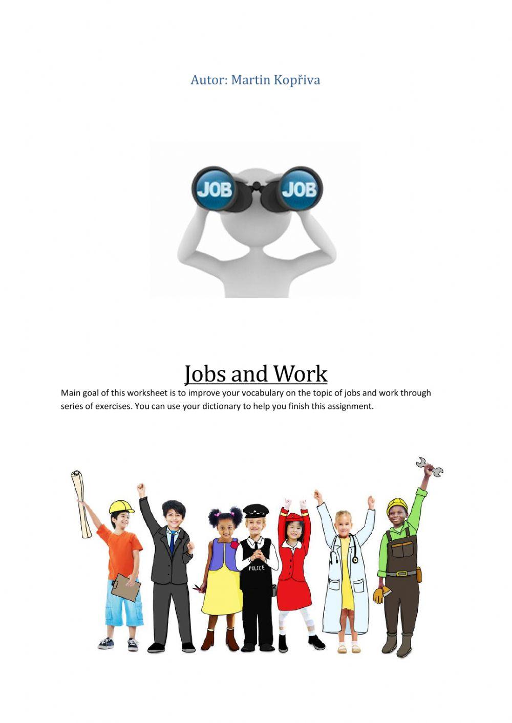 Pracovní list - jobs worksheet | Live Worksheets