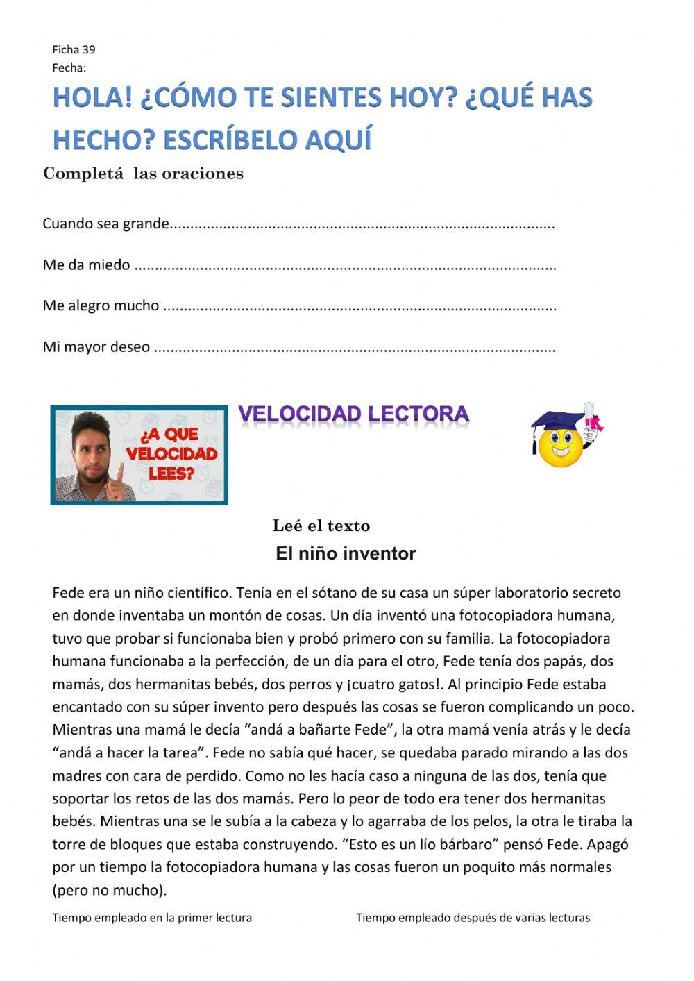 Comprensión lectora ficha 39.3
