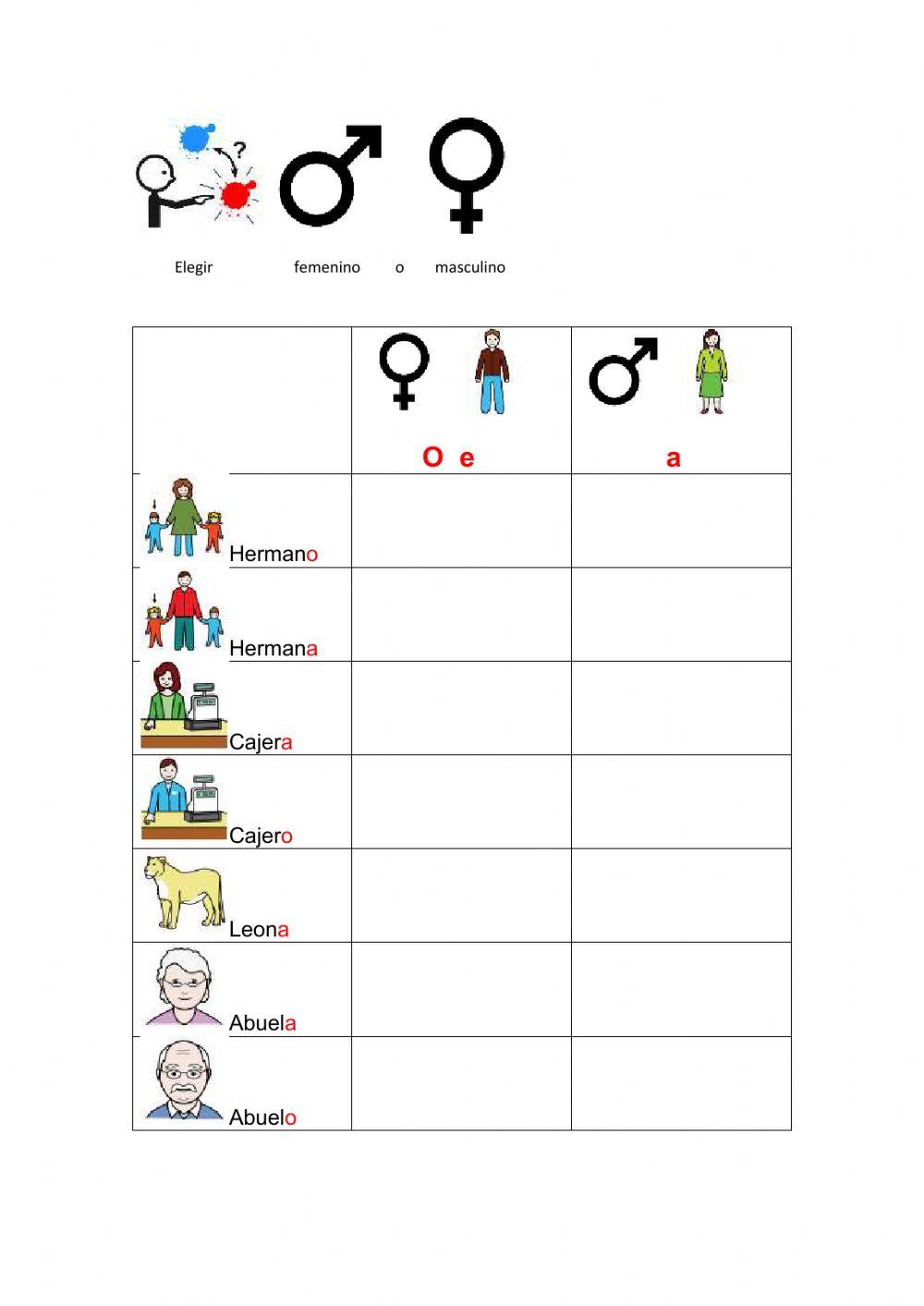 Femenino y masculino