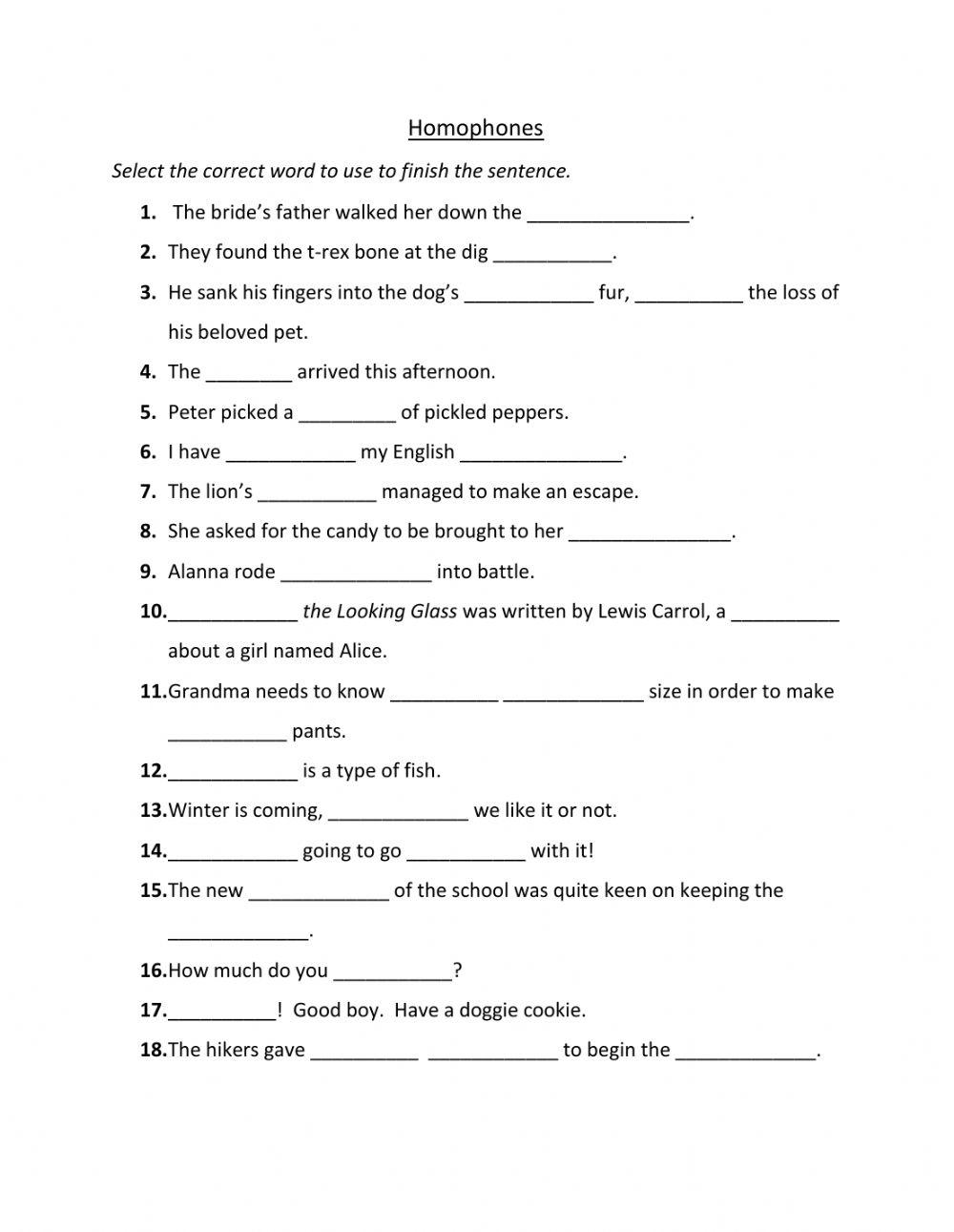 Homophones