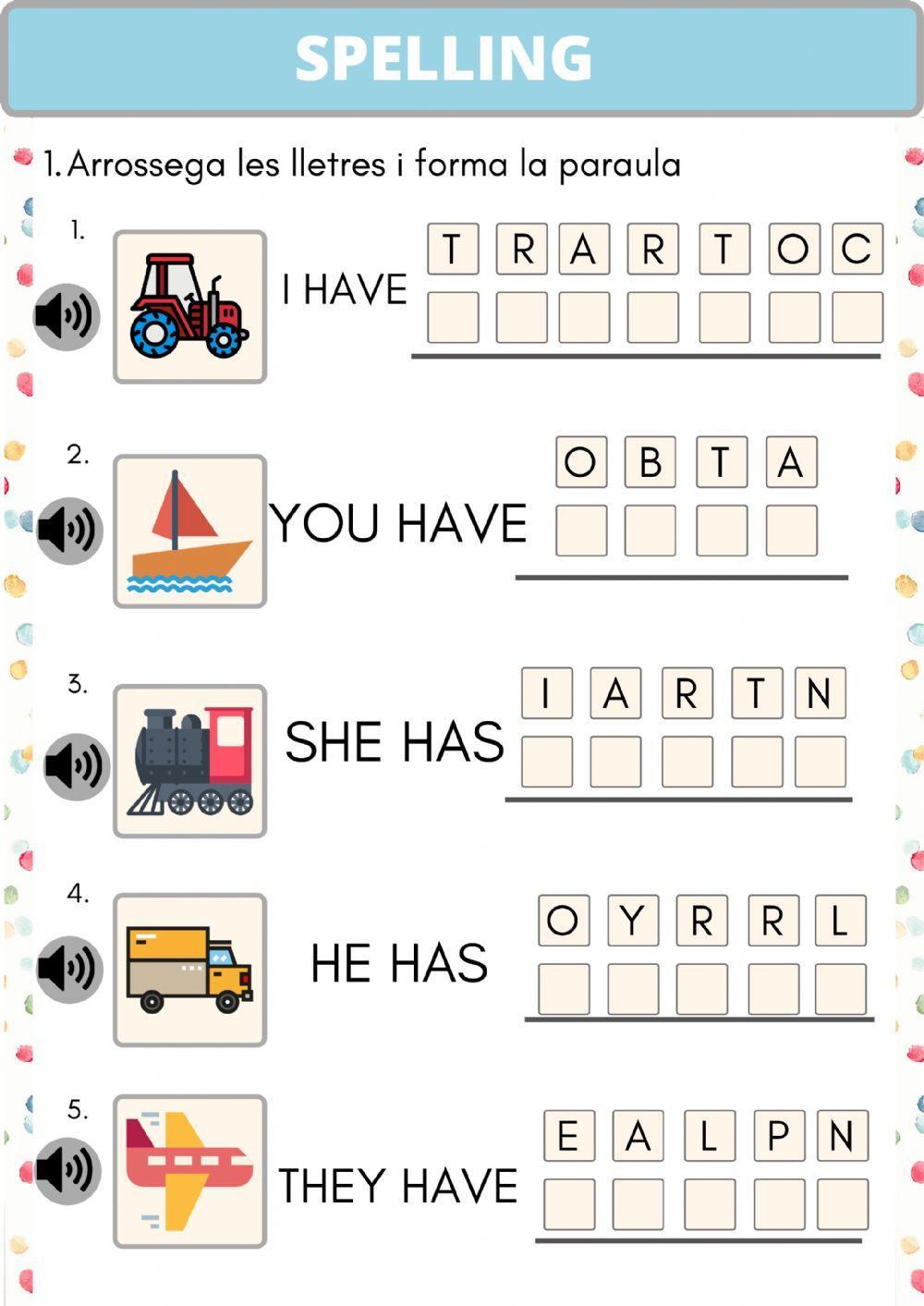 SPELLING Means of transport