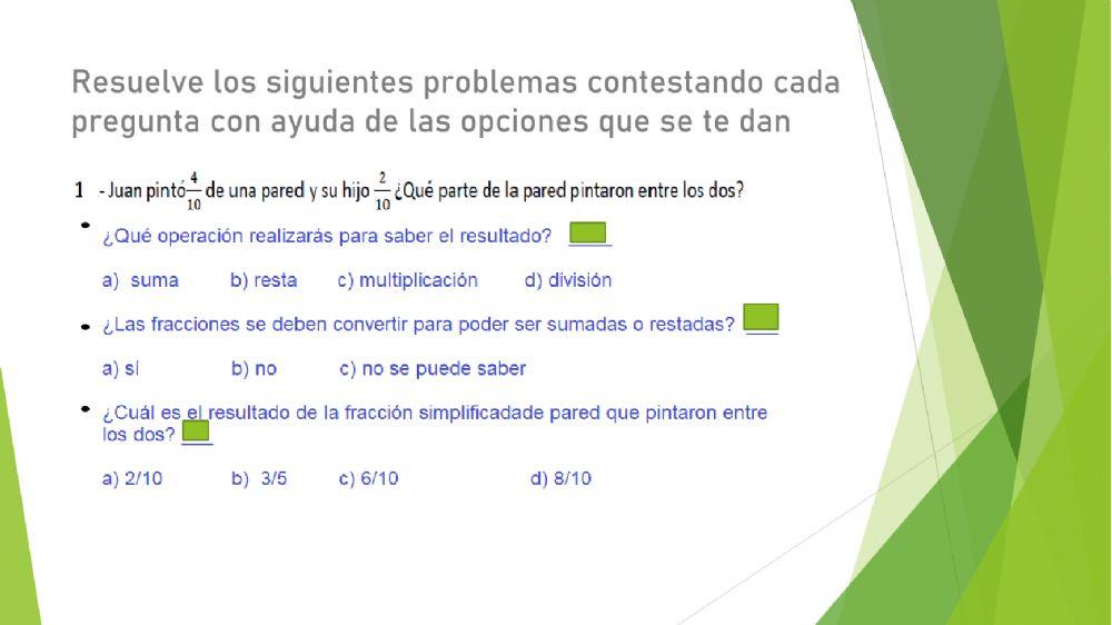 Problemas de razonamiento con fracciones