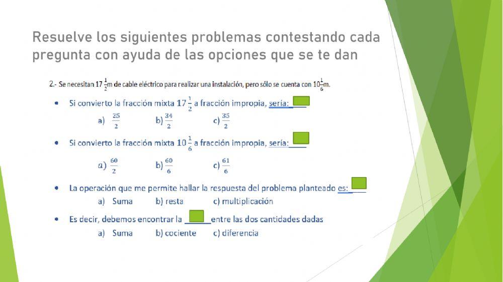 Problemas de razonamiento con fracciones