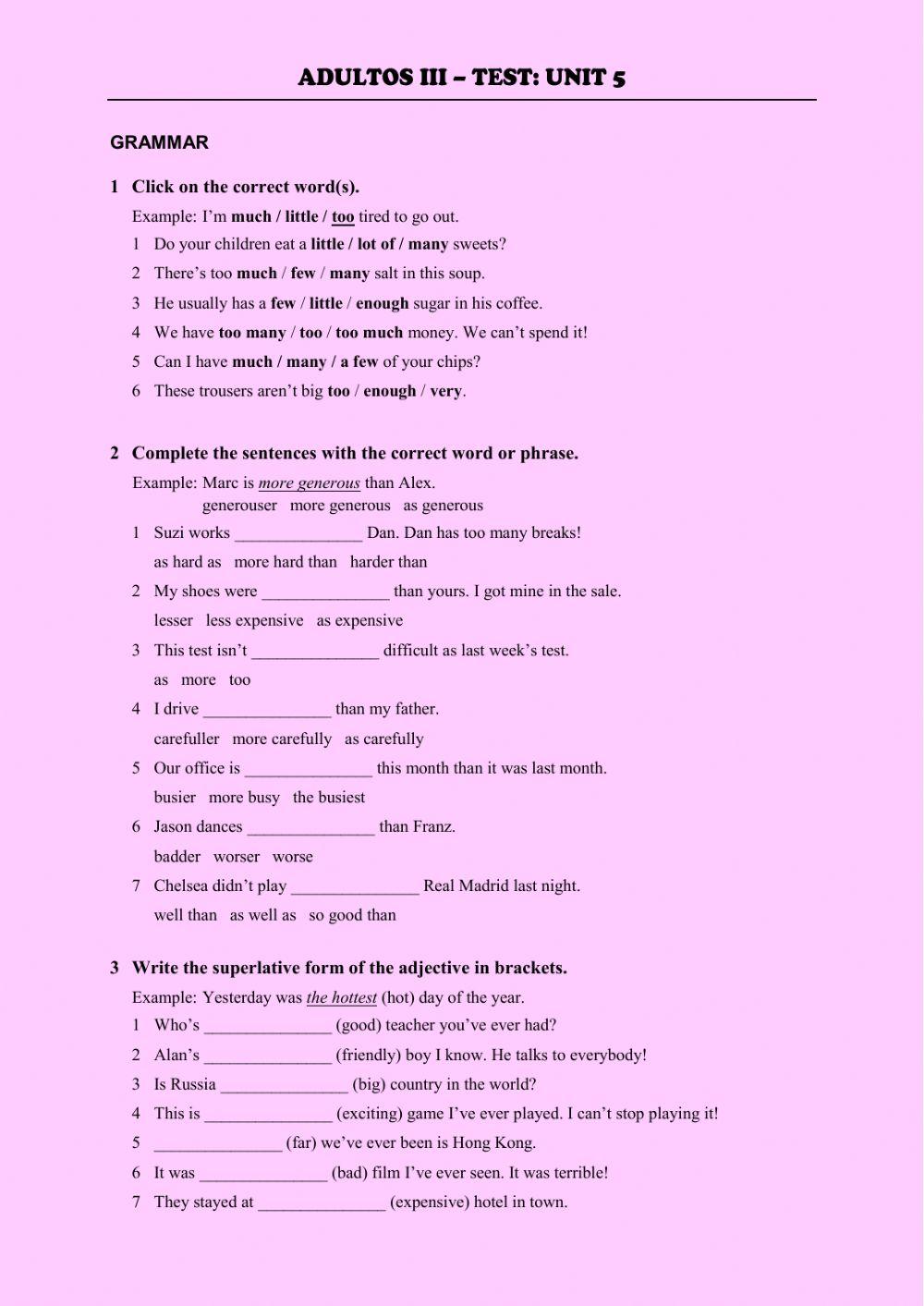 Level 3 - Test Unit 5